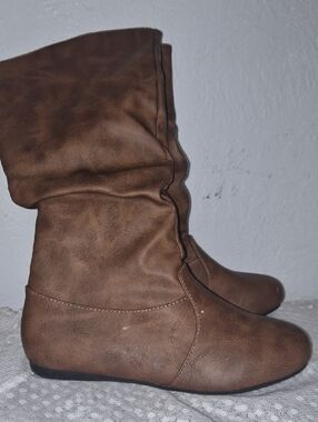 Forever Link Women's Tan Slouchy Mid-Calf Boots